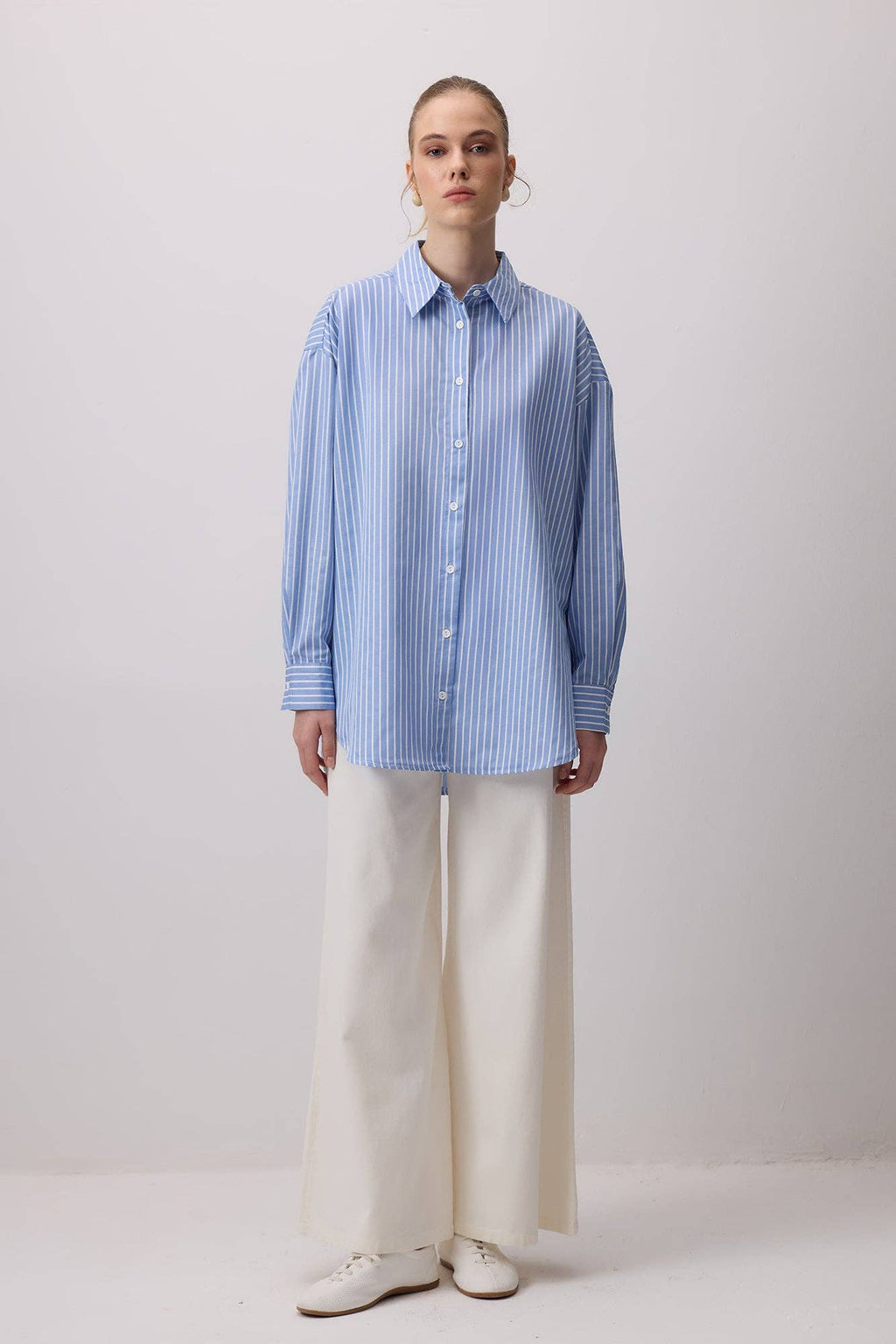 THIN STRIPED OVERSIZE SHIRT