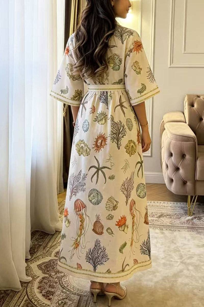 Floral Print Button-Up Shirt Dress